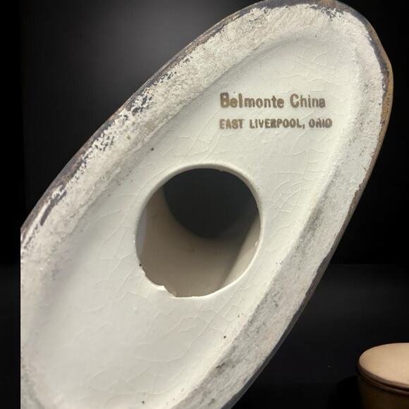 Vintage -MCM -Pair Of Belmonte Porcelain Gold Pheasants 12 In- Perfect Condition - Picture 9 of 10